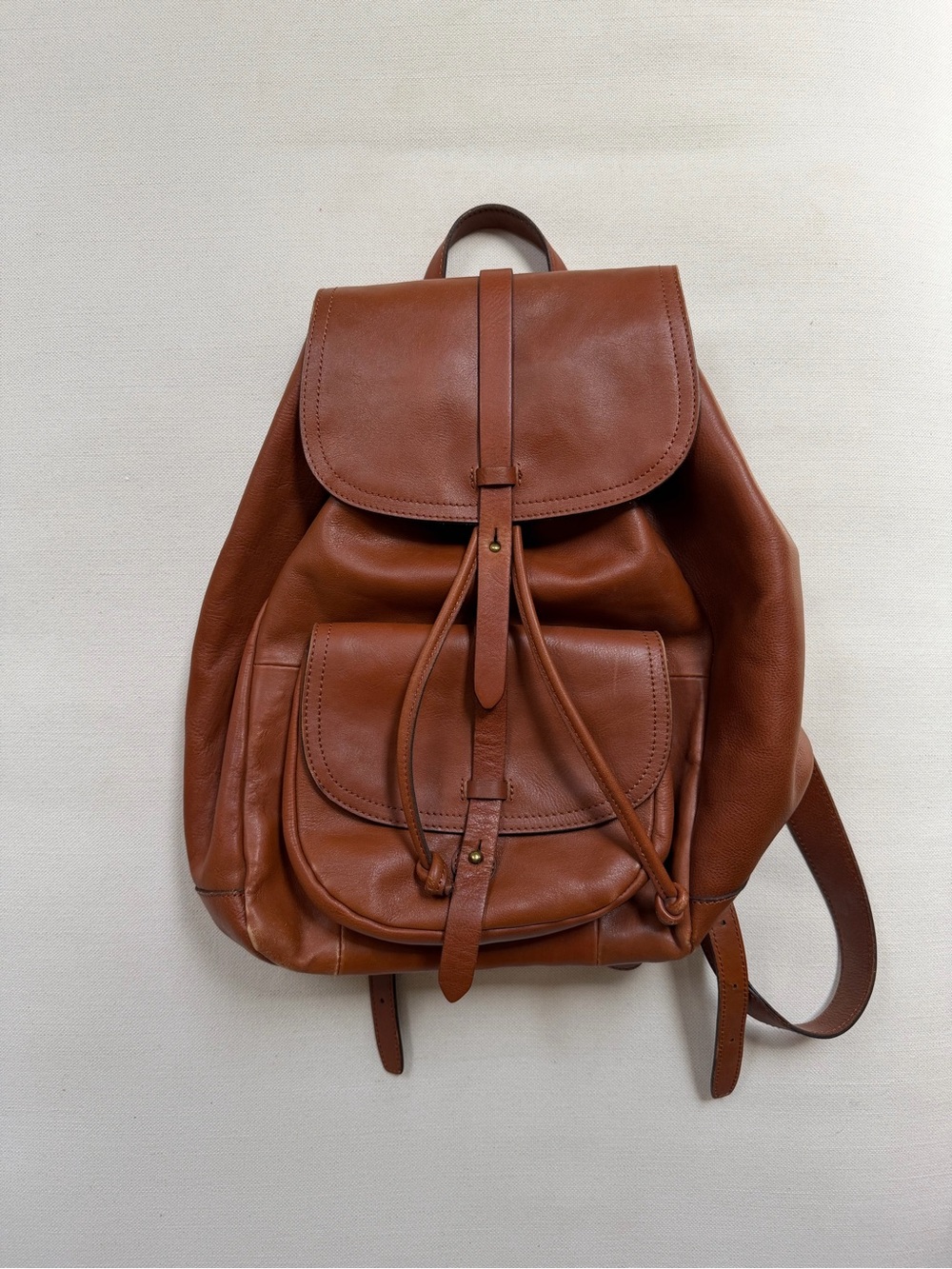 Madewell Leather Backpack in Cognac Brown